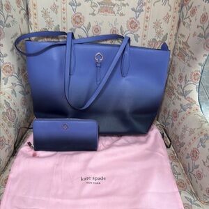 Kate Spade Blue ombré Tote and Wallet